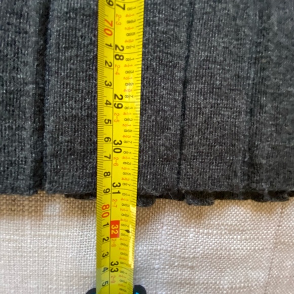 Charcoal Grey Wool Blend Pleated Flare Winter Office Pull On Skirt-Sz-M/L - Picture 13 of 13